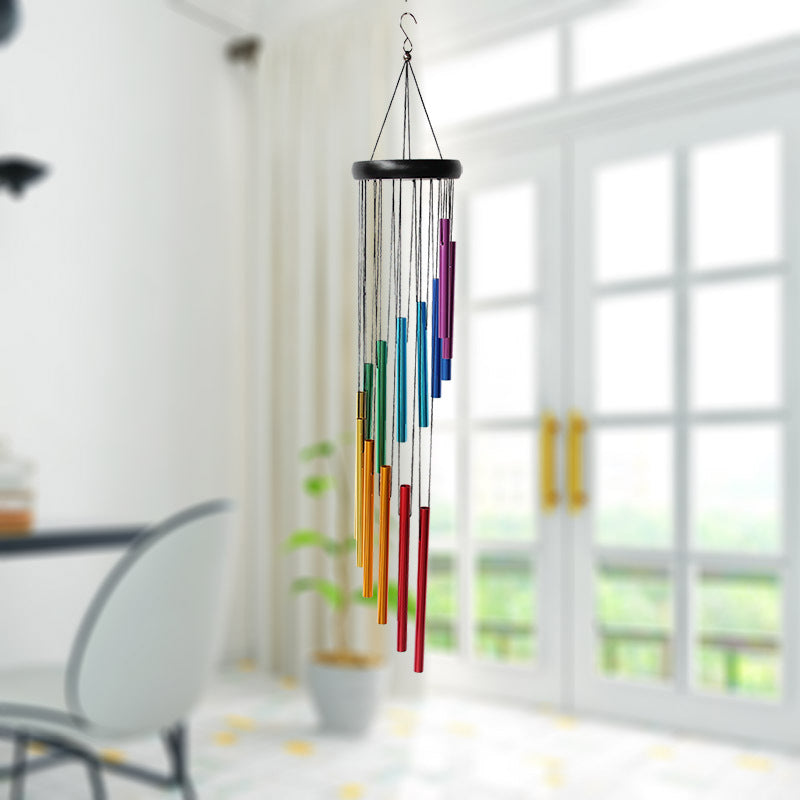 Wholesale 29-inch Colorful Thick Metal Rotating Wind Chime Ornaments